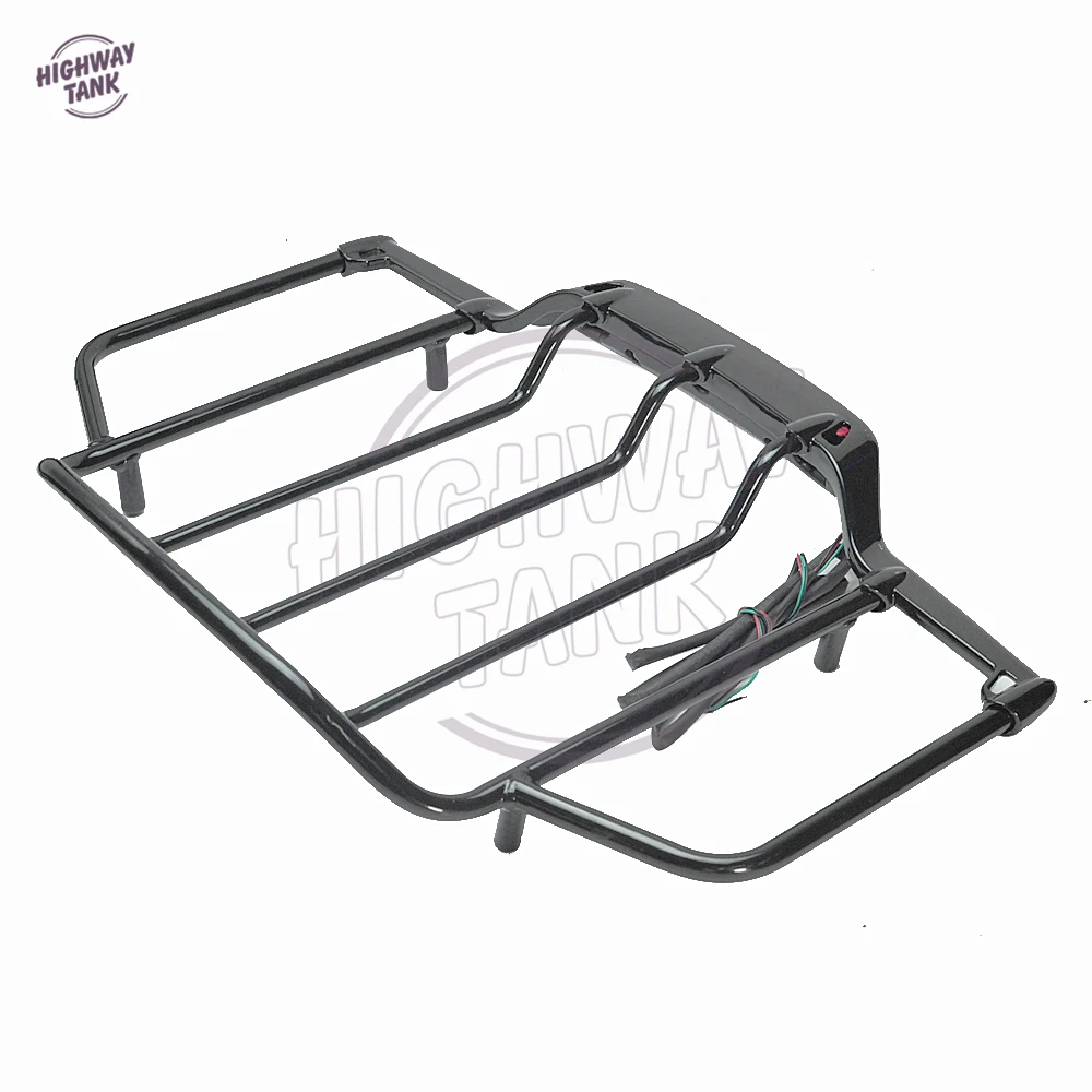 Черный чемодан для мотоцикла со светодиодным задним светильник задний