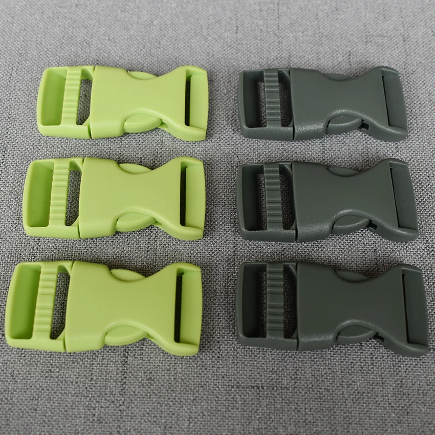 

100 Pcs/Lot 20mm 25mm Green Plastic Release Buckle Strap For Bag Dog Collar Necklace Bracelet Paracord Sewing Accessory