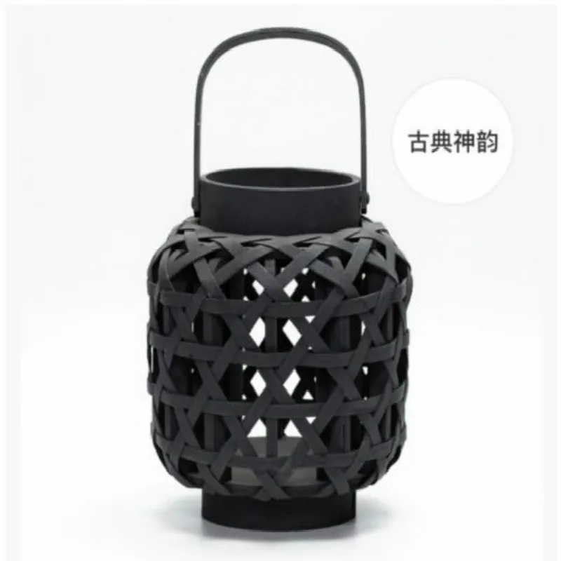

Black Modern Candle Holder Table Wood Big Vintage Hanging Retro Nordic Round Simple Decoracion Hogar Home Decor BY50ZT