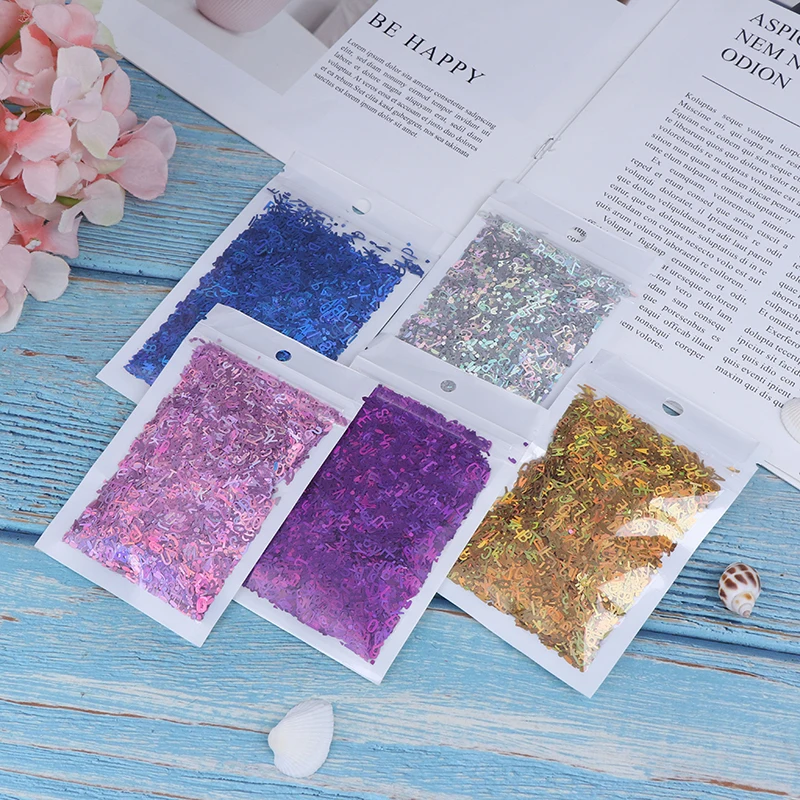 10g/bag Laser Nail Art Sequin Decoration Letter Shape Glitter Sequins Mixed Flakes Manicure | Красота и здоровье
