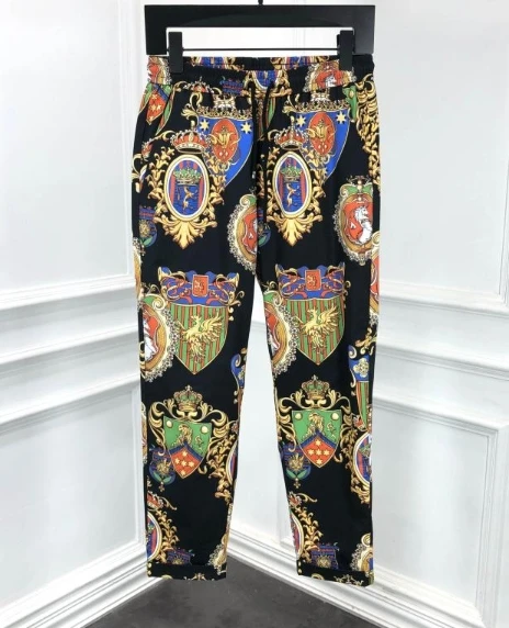 

2020 new fashion brand casual cotton crown badge print pencil pant for men