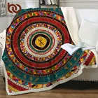 Постельные принадлежности Outlet Ацтекское плюшевое покрывало Африканское одеяло s для кроватей фольклорное племя круги шерпа одеяло геометрические красочные постельные принадлежности