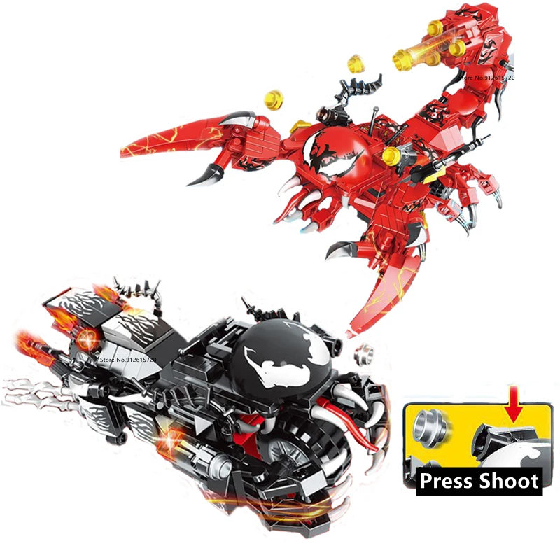 

Spider SuperHeroes Motor Motorbike Fighting Building Blocks SuperHeroes Weapon Bricks Gift Toys for Children