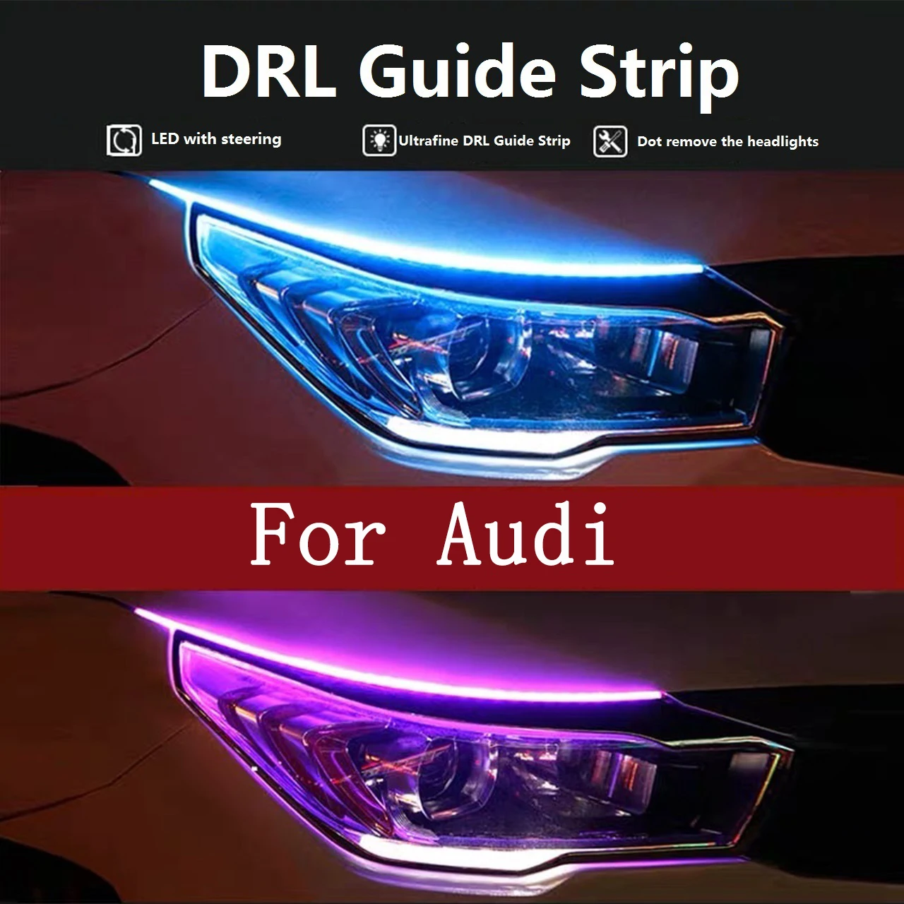 

2Pcs 12V Car Led Light Strip DRL Daytime Running Lamp Strips for Audi A3 S3 8P A4 B6 B7 A5 A6 4F Q7 A8 S8 C6 Cabriolet