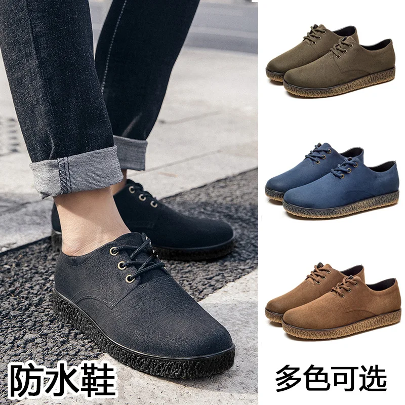 

Rain man low for kitchen work shoes waterproof shoes fashion short canister boots antiskid fishing rubber shoes men's shoes f