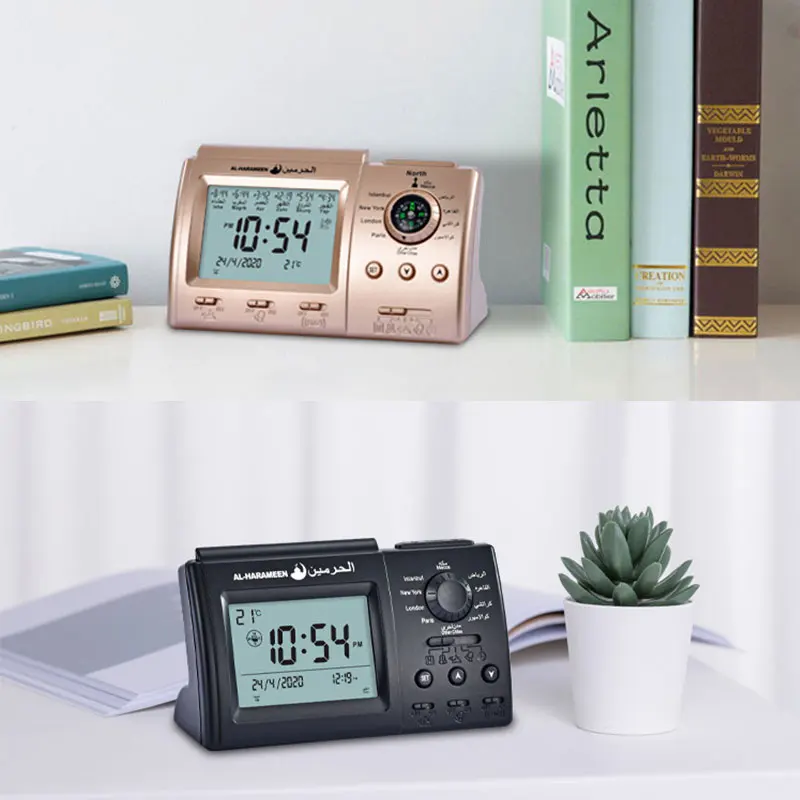 Мусульманской молитвы будильник светодиодный цифровые часы с азаном Мекки