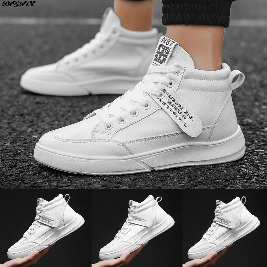

SAGACE Men's Fashion Casual Breathable Lace-up Sneakers Fashion High-top Shoes Breathable Casual Shoes Wild Trend Men's Shoes