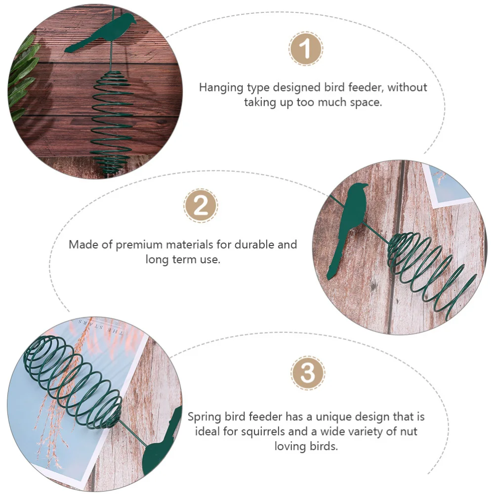 2 шт. Весна жира контейнер птицы подачи висит на открытом воздухе кормушки (темно