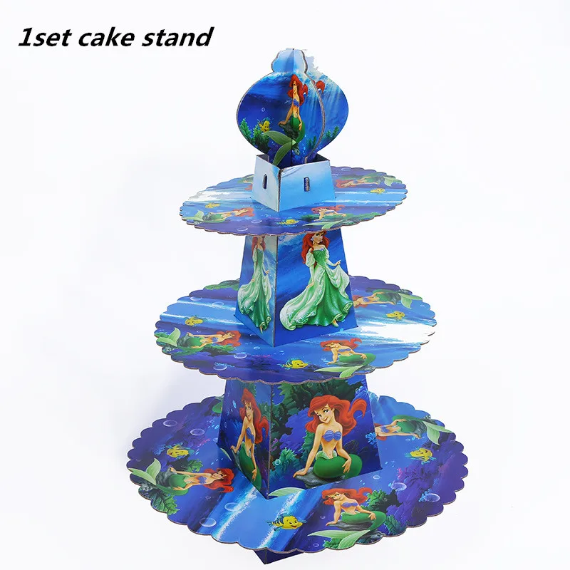 1set cake stand 10 шт./партия, коробки для конфет русалки, цветные подарочные коробки с бантом и хвостом русалки, спрос среди детей, подарочные пакеты и упаковочные материалы для свадебной тематики - Цвет: 1set cake stand