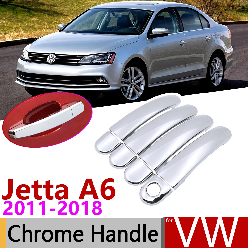 Хромированная крышка дверной ручки для Volkswagen VW Jetta A6 MK6 5C6 2011 ~ 2018 автомобильные