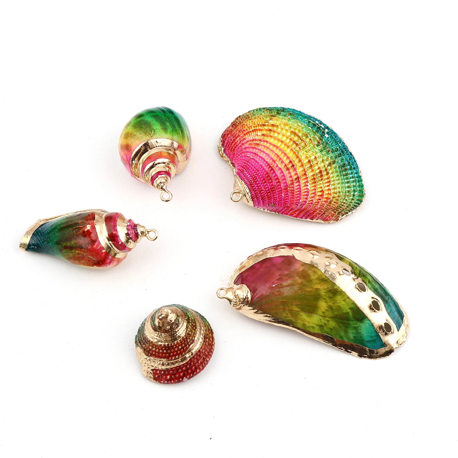 

Doreen Box Dyed Conch Shape Charms Natural Shell Pendants Conch/ Sea Snail Dyed Pendant for DIY Neckalce for Man Women ,2PCs