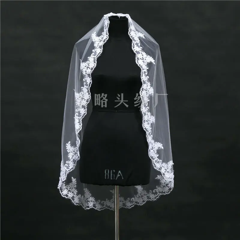 Модная 1 слойная лента с краями новая свадебная фата для невесты и путешествий