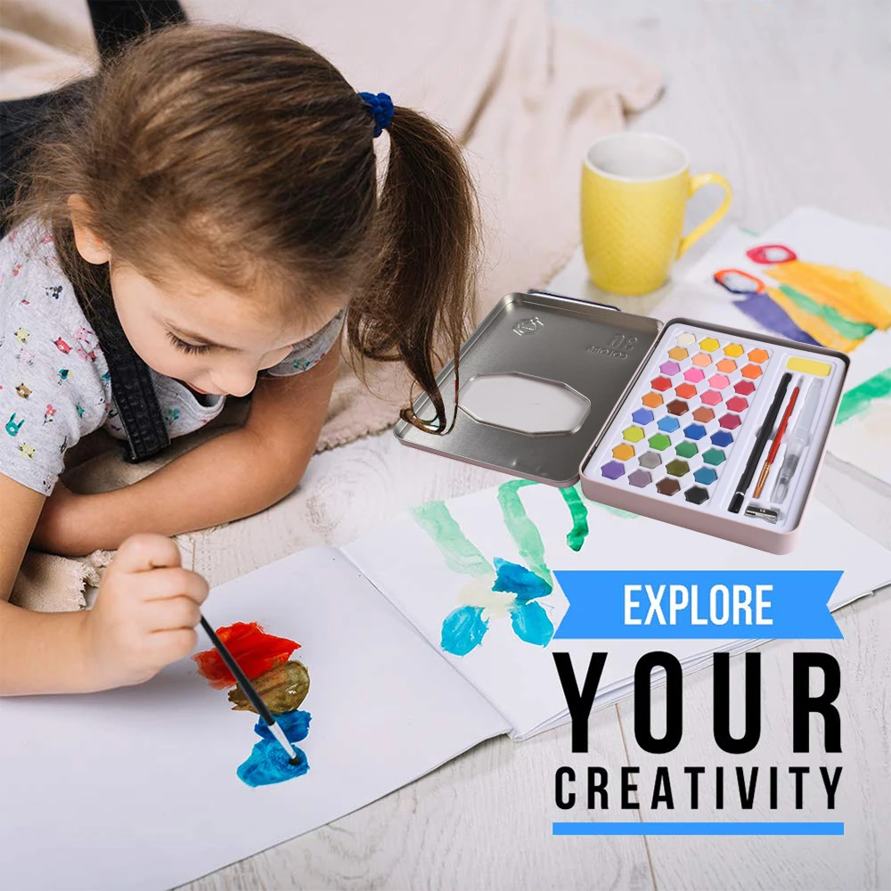 36 цветов однотонные акварельные краски в наборе переносная живопись пигмент