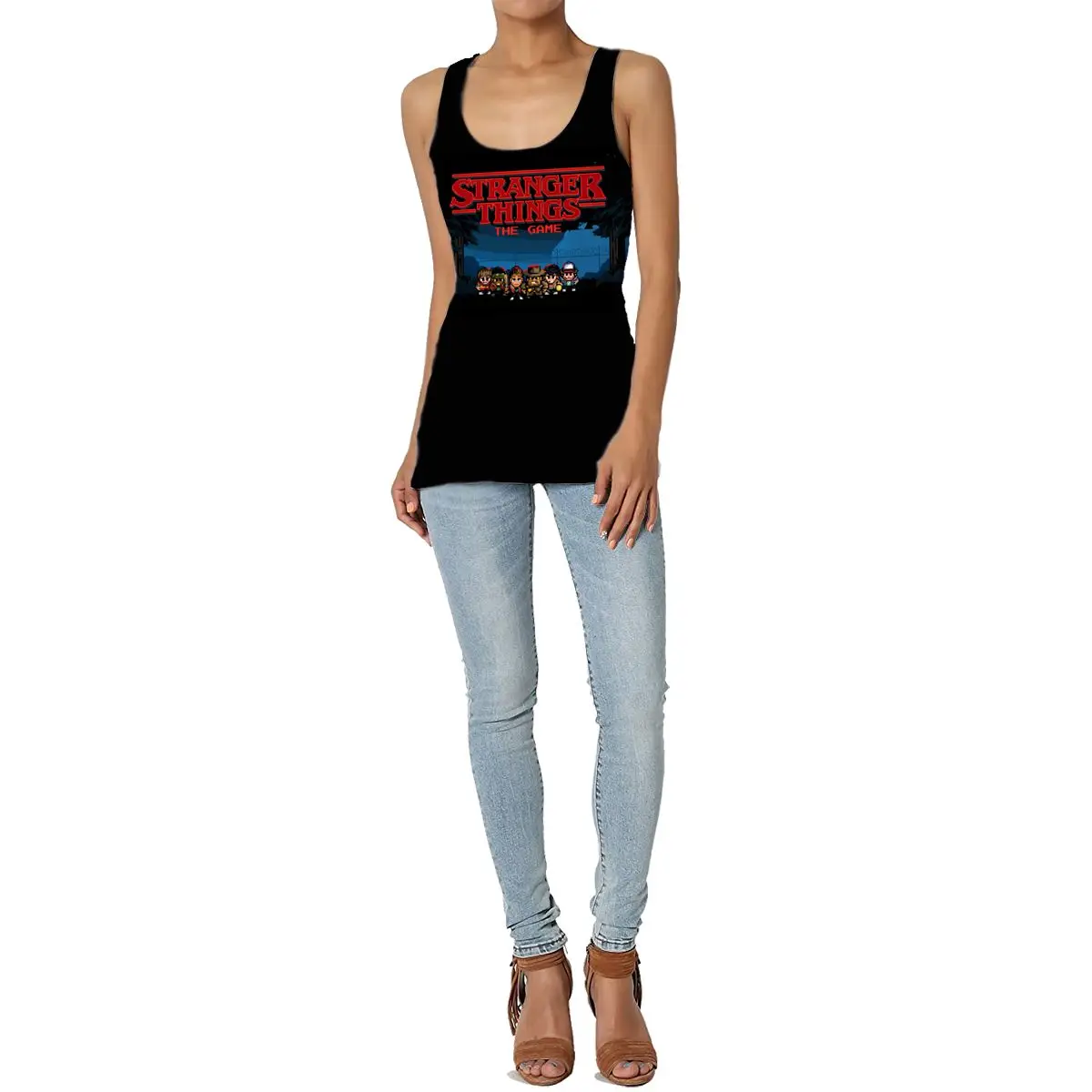

Plus Size Women Fashion Vest Tank Tops Stranger Things Sexy Camisole Vogue Print Lady Casual Loose Sleeveless 90s Female T-shirt
