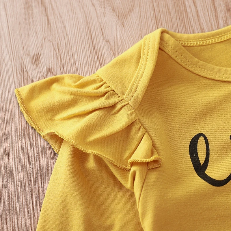 

Infant Baby Boys Girls Clothes Outfits 2019 New Autumn Fashion Long Sleeve Letter Print T shirt Top Floral Skirt Outfit 12M-4T