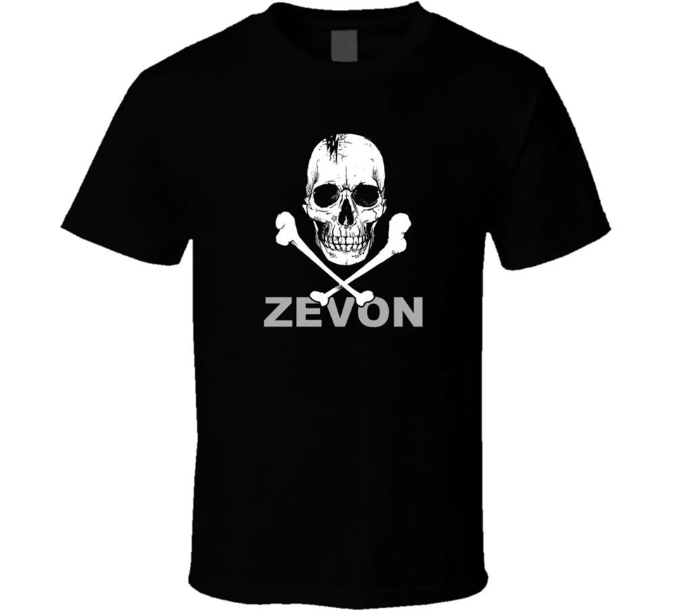 Мужская футболка с логотипом Warren Zevon черно-белая свободная черепом бесплатная