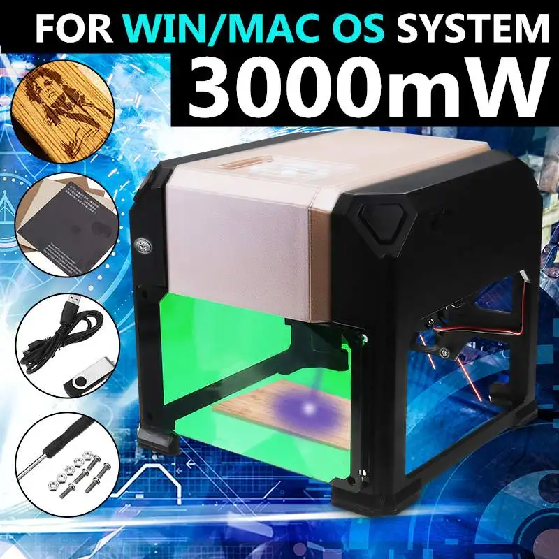 

K4 K6 3000mw Laser Engraver Cut CNC Laser Engraver DIY Logo Carving Mark Printer Cutter Laser Engraving Machine USB DIY 3w