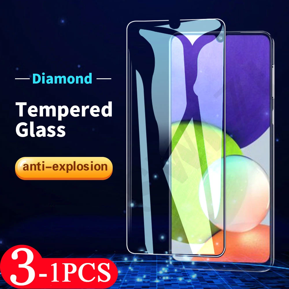 

3-1Pcs protective Film for Samsung Galaxy A72 A52 A42 A32 A22 5G A01 A02 A02S Phone Screen Protector Tempered Glass smartphone