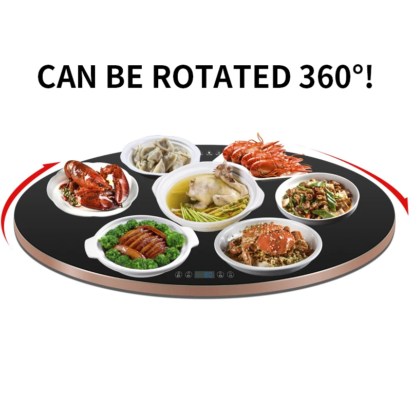 

60CM Meal Insulation Board keep warm Intelligent Hot Chopping Board Round Multi-function Warming Turntable