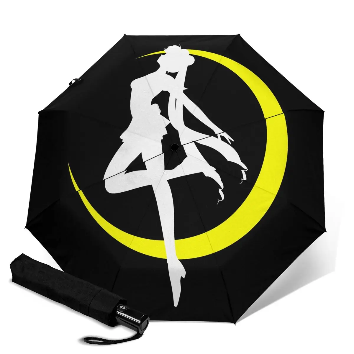 

HUAZI 2021 мужской и мужской автоматический 8-ребристый прочный зонт 3-складной Зонт с 3D-принтом kayoing классический уличный зонт