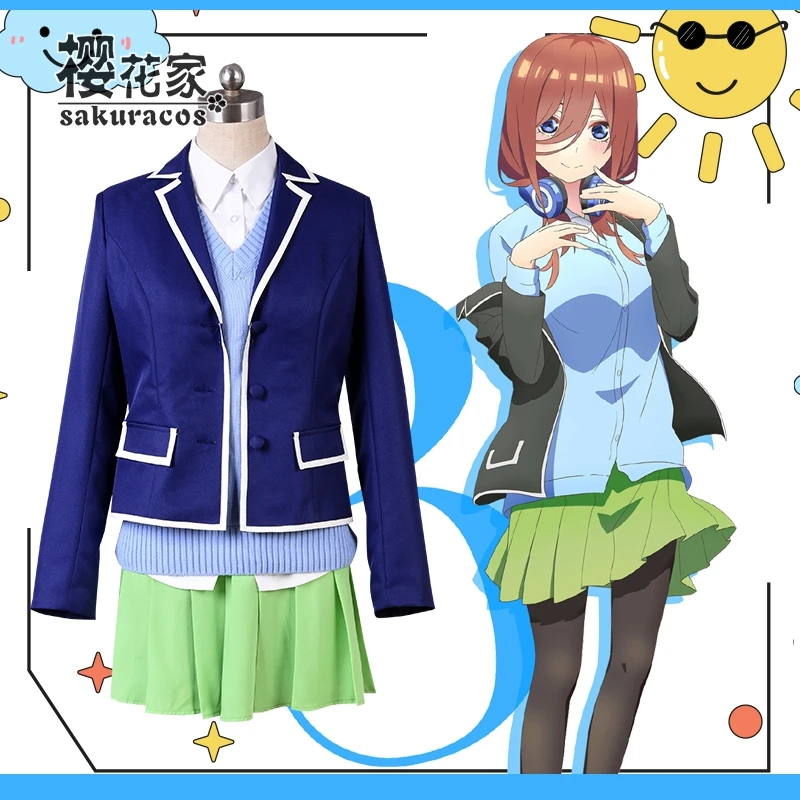 

Anime The Quintessential Quintuplets Nakano School Dress Daily Uniform FullSetCosplay Costume Women Halloween FreeShipping 2020