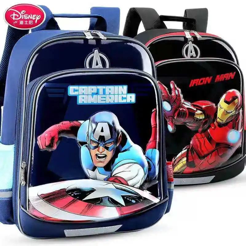 Disney New School Bags For Boys Primary Student Shoulder Backpack Grade 1-5 Spider Iron Man Caption America Kid Gifts Mochila