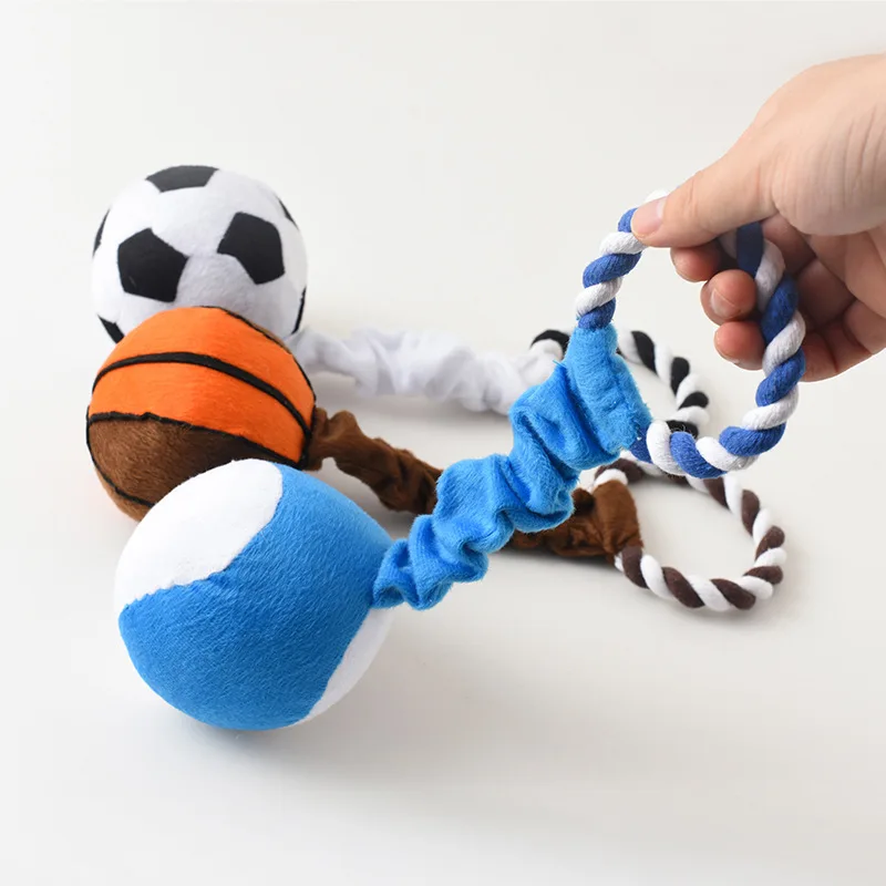 

Plush Cartoon Cute Puppy Dog Rope Knot Toy Pet Dog Chew Squeak Toys For Small Dogs Teeth Grinding Pet Products Dog Accessories