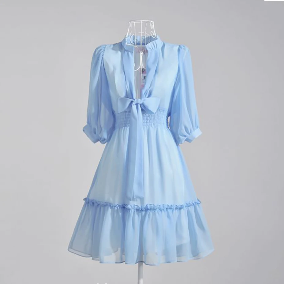 Новинка 2017 летнее модное Повседневное платье с бантом одежда размера плюс