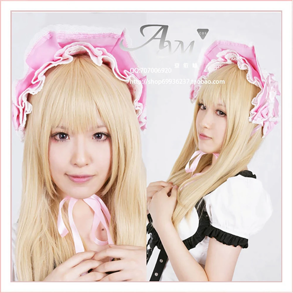 Повязка на голову для косплея сладкой Лолиты из атласа розового цвета [CK681] -