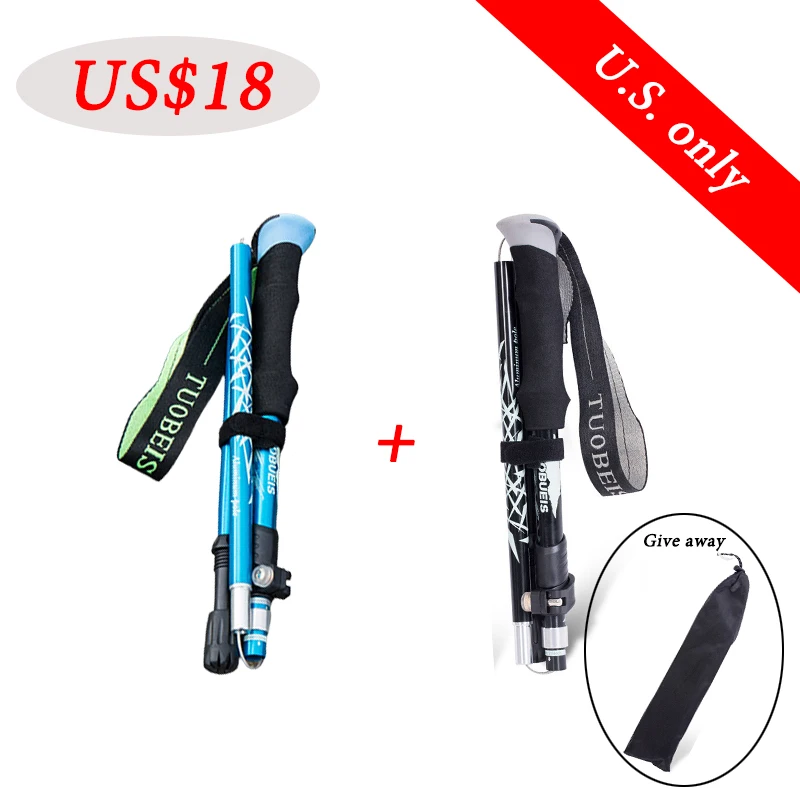

Two Packs of Trekking Poles Can Be Matched with Aluminum Alloy Folding Telescopic Outdoor Portable Trekking Poles