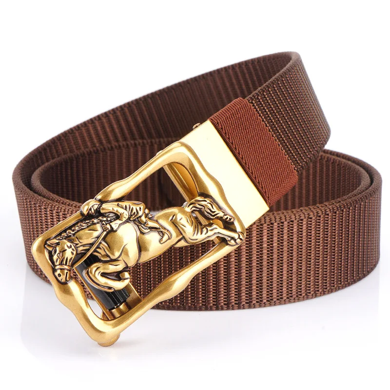 

Belt for Men Military 2021 Fashionable New Style Toothless and Holeless 3.5 Automatic Buckle Nylon Belt Casual All-match Belt Cc