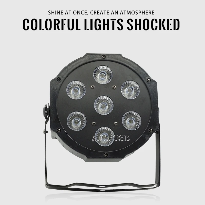 Светодиодная Par-лампа 25 углов 7x12 Вт RGBW 4 в 1 7x18 RGBWA UV 6 плоский Par-светодиодный dmx512