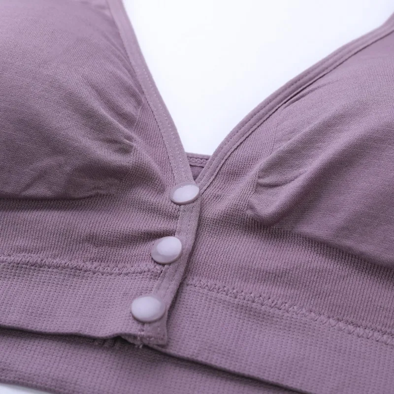 

Maternity Nursing Bra Feeding For Pregnant Women Bamboo Fiber Flower Lace Underwear With Wire Anti Sagging Clothes