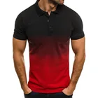 2021 летние мужские летние топы Цвет градиент рубашки мужские Спортивные Повседневные тонкие рубашки мужской бренд одежды размера плюс
