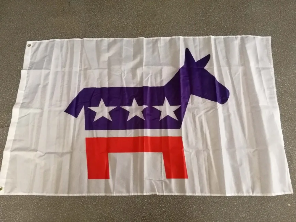 90x150cm US USA american POLITICAL democrat Democratic Donkey Republican Elephant Mascot Flag
