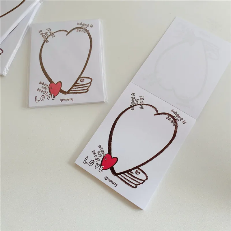Korean Ins Hand-painted Creative Love Memo Pad Long Style Student Message Record Note Paper 50 Sheets Stationery School Supplies |