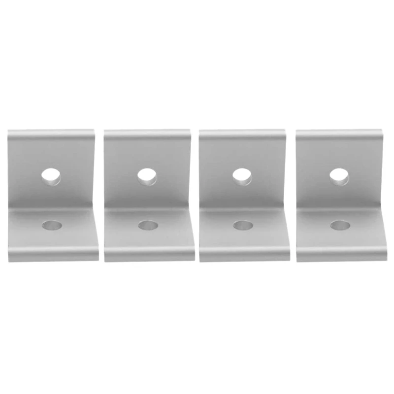 

4 Pcs L Corner Bracket, Connector Corner Angle Bracket Connection Joint For Aluminum Profile (Silver)