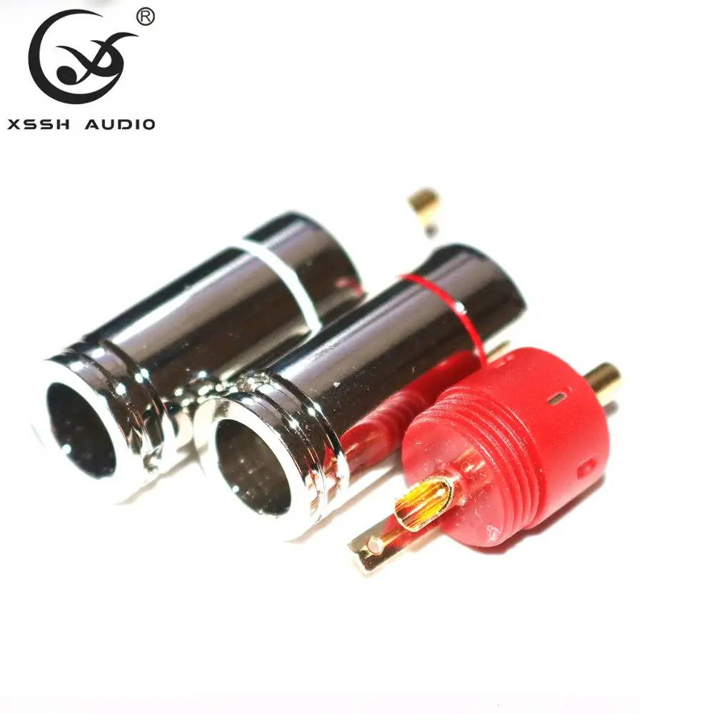 4 шт. 8 шт. 16 шт. XSSH аудио HiFi пуля сварная форма лотоса мужской аудио коаксиальный одноточечный контактный сигнал RCA разъем