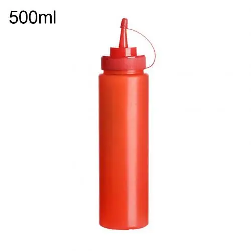 Red 500ml Кухня бутыль кетчуп горчичный и мягкие бутылки приправы пластиковые шприц Squeeze диспенсер Кухня инструменты - Цвет: Red 500ml