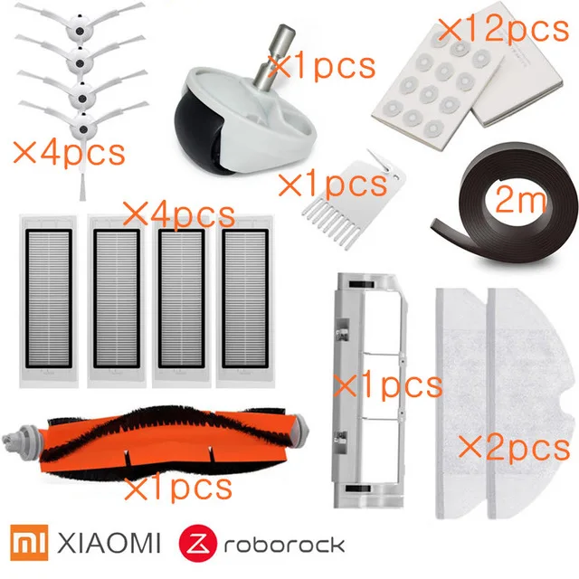 FXMi-17 Основная щетка hepa фильтр, боковая щетка для швабры подходит для Xiaomi Mi Roborock S50 S51 Roborock 2 Запчасти для пылесоса - Цвет: FXMi-17