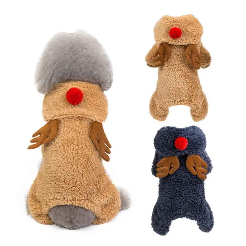 Мягкий флисовый для Собаки Одежда собак Костюм Костюмы Рождественский олень