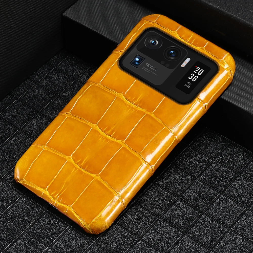 Natural Crocodile Leather Case for Xiaomi Mi 11 Lite 12S Ultra 11T 12T Poco X3 X4 Pro F3 F4 GT Cover for Redmi Note 11 9 10 Pro