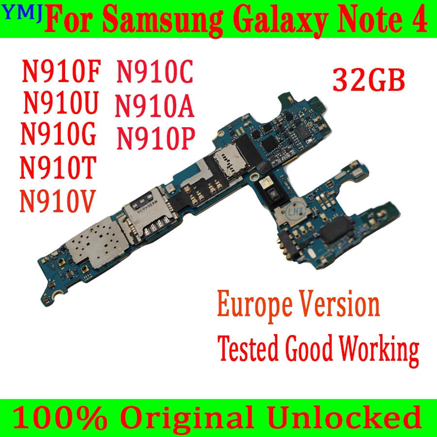 Официальная версия материнской платы для Samsung galaxy note 4 N910A N910U с полными чипами и