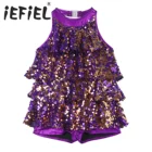 Детское балетное платье с блестками для девочек, гимнастическое трико для девочек, костюм для выступлений и танцев, современные джазовые латинские Lyrical танцевальные костюмы