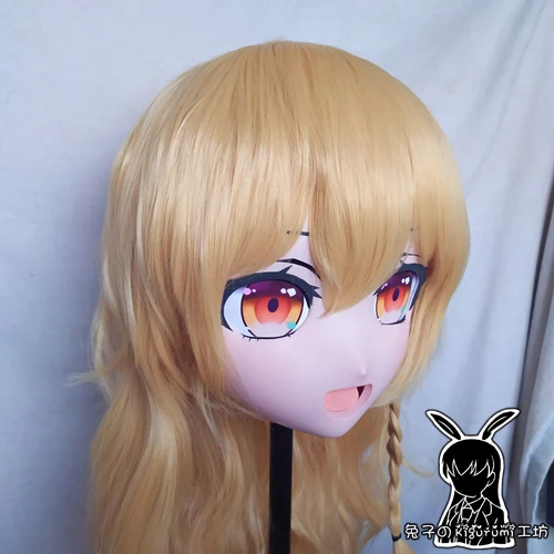 

(Rabbit 33) Crossdress Girl BJD Doll Mask Th Project Cartoon Anime Realistic Silicone Kirisame Marisa Cosplay Mask Kigurumi Crossdresser
