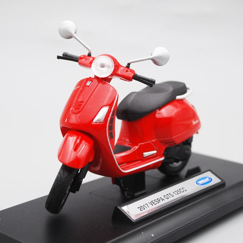 Welly 1/18 VESPA GTS 2017 куб. См скутер мотоцикл литая модель с дисплеем игрушка для детей