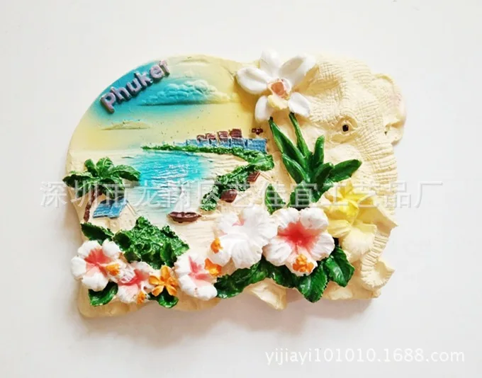 Полимерные магниты на холодильник туризм Тайланд слон тайский белый дом США