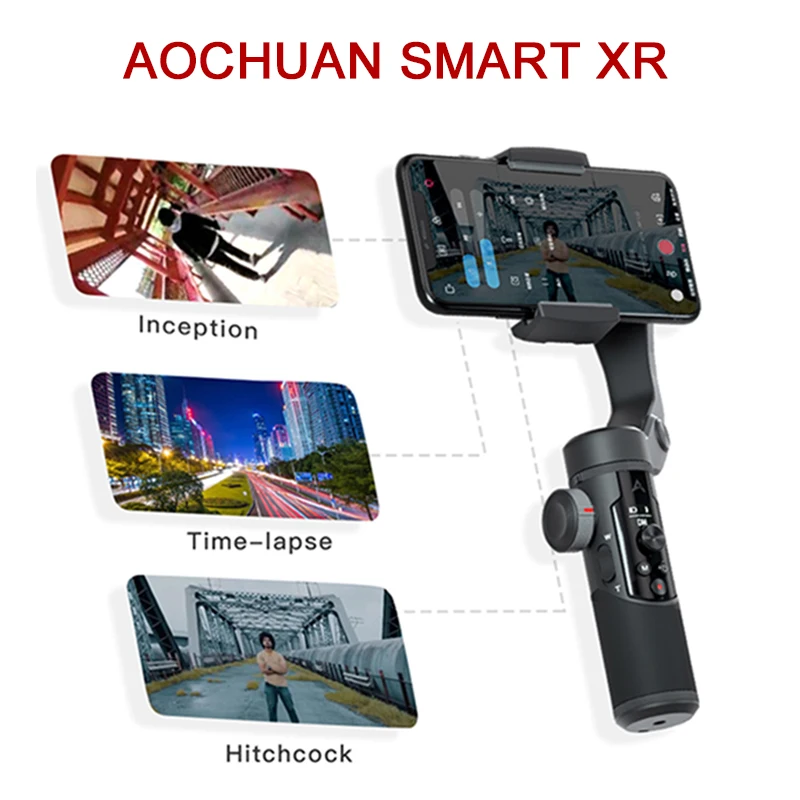 

AOCHUAN SMART XR Foldable Handheld Gimbal 3-Axis Stabilizer for IOS Android Phone For iPhone Huawei Samsung Xiaomi Smartphone