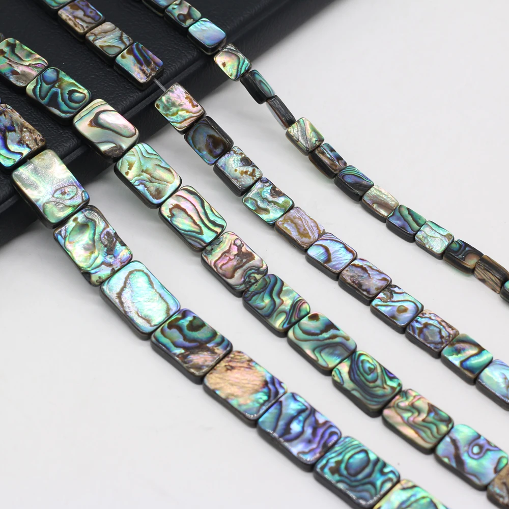 

2021Natural Abalone Shell Rectangular Beaded Handmade Craft DIY Cute Party Necklace Bracelet Earring Jewelry Gift 4Pcs Wholesale