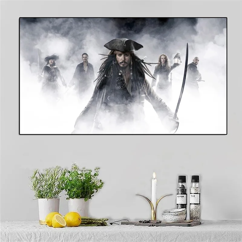 

Pirates Of The Caribbean In The Fog Movie Character Poster Print Epic Film Disney Canvas Paintings Wall Art Picture Room Decor